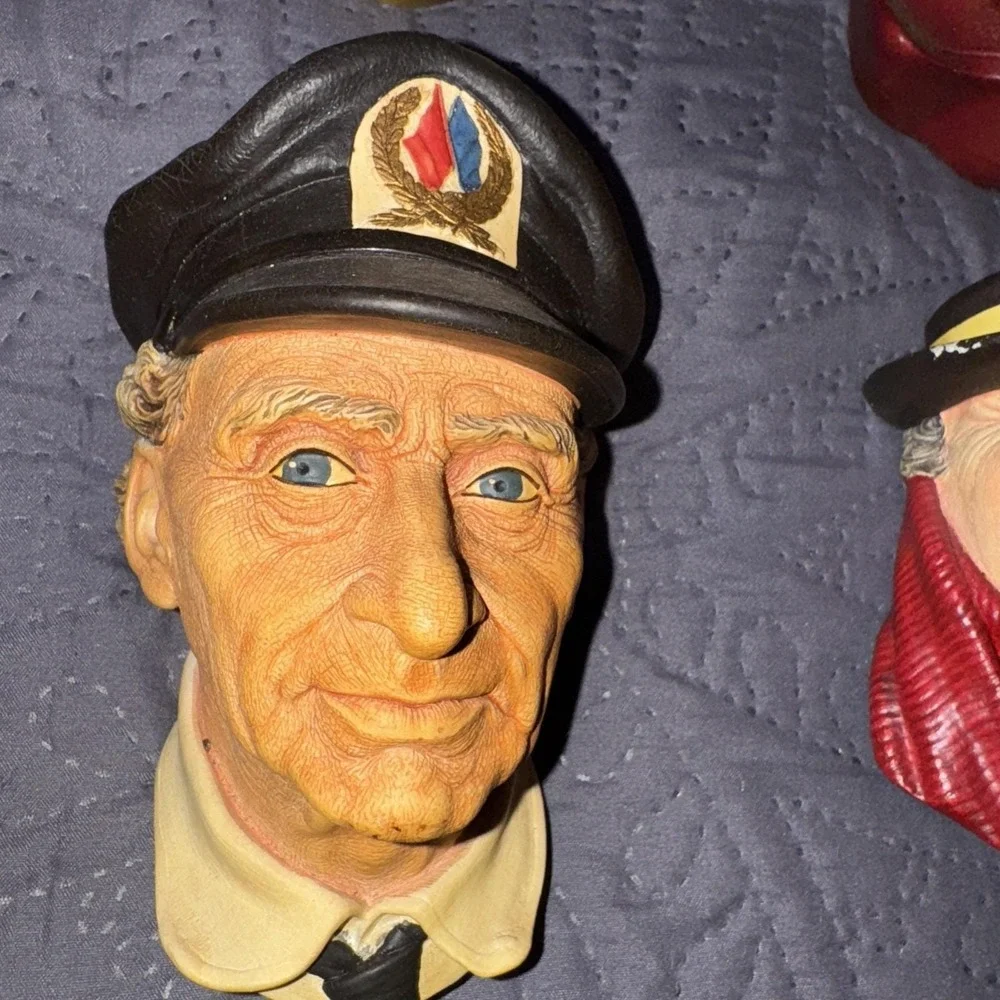 Vintage Bossons England Chalkware Heads~Bundle Lot Of 6~1960's~Wall Hangers